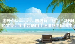 国外有Grammarly，国内有“它”！3秒润色文章，全平台通用（还送超全语料库）