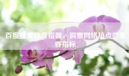百度搜索热度指数，洞察网络热点的重要指标