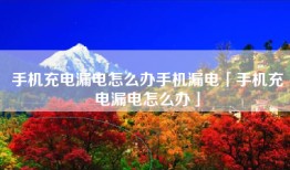 手机充电漏电怎么办手机漏电「手机充电漏电怎么办」