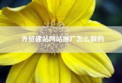 外贸建站网站推广怎么做的