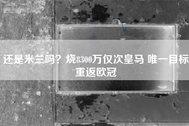 还是米兰吗？烧8300万仅次皇马 唯一目标重返欧冠