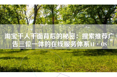 淘宝千人千面背后的秘密：搜索推荐广告三位一体的在线服务体系AI·OS