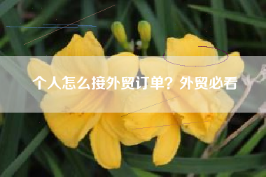 个人怎么接外贸订单？外贸必看