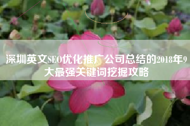 深圳英文SEO优化推广公司总结的2018年9大最强关键词挖掘攻略