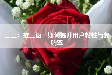 三三：推三返一如何提升用户粘性与复购率