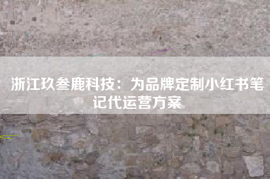 浙江玖叁鹿科技：为品牌定制小红书笔记代运营方案