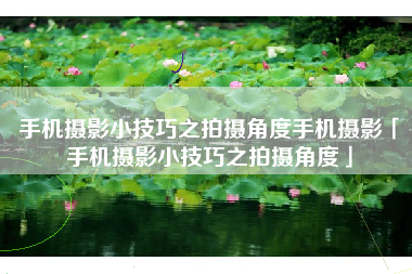 手机摄影小技巧之拍摄角度手机摄影「手机摄影小技巧之拍摄角度」