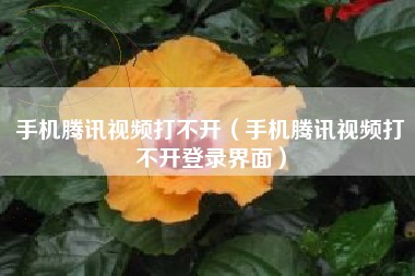 手机腾讯视频打不开（手机腾讯视频打不开登录界面）