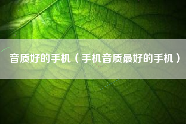 音质好的手机（手机音质最好的手机）