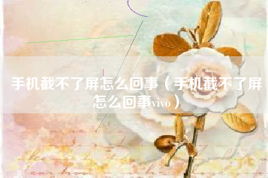 手机截不了屏怎么回事（手机截不了屏怎么回事vivo）