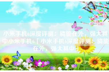 小米手机6深度评测：旖旎在外，强大其中小米手机6「小米手机6深度评测：旖旎在外，强大其中」
