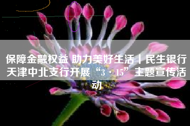 保障金融权益 助力美好生活丨民生银行天津中北支行开展“3·15”主题宣传活动