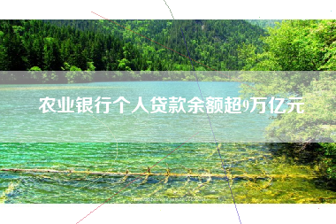 农业银行个人贷款余额超9万亿元
