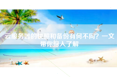 云服务器的快照和备份有何不同？一文带你深入了解